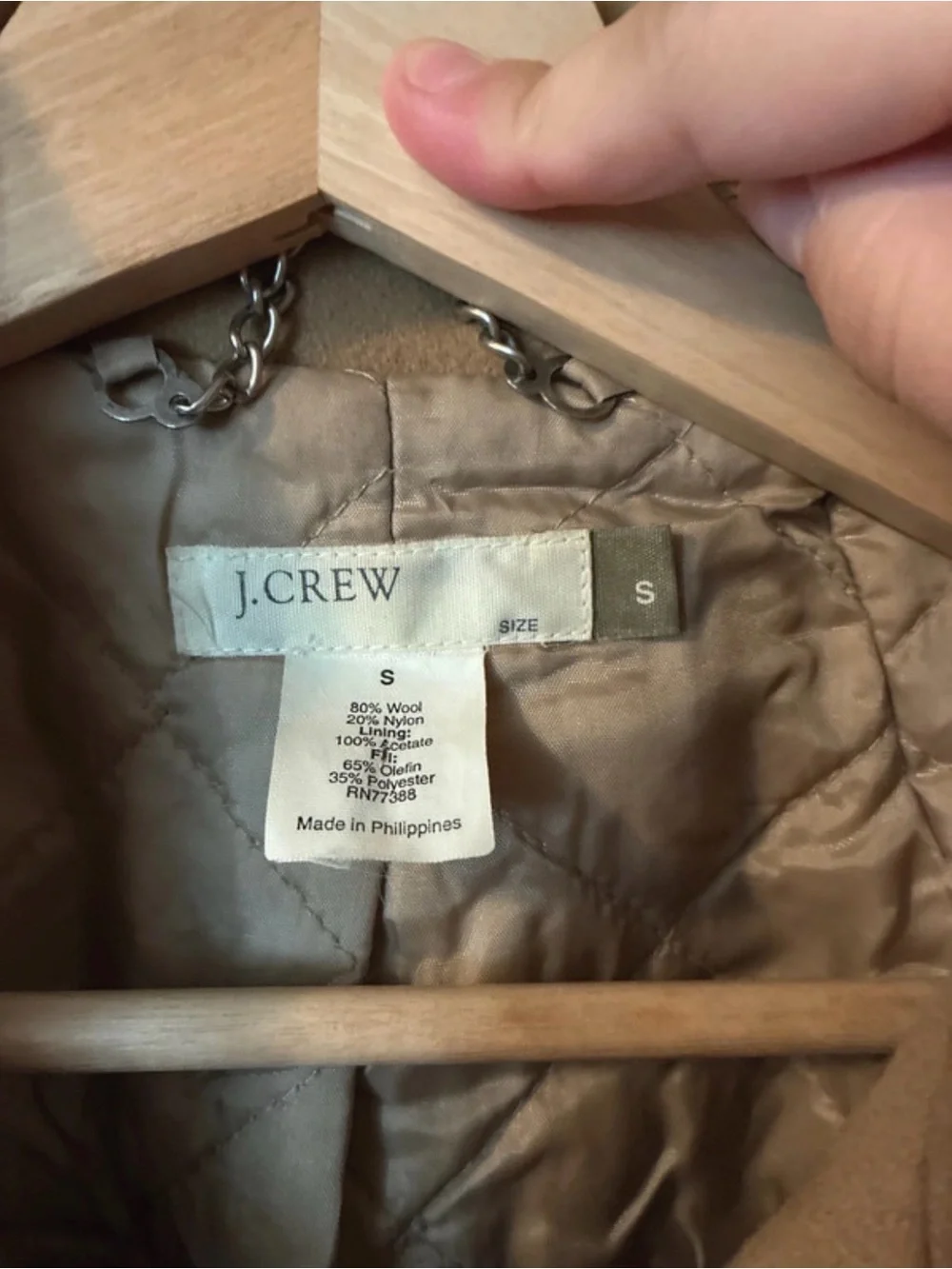 J. Crew Women's Camel Double-Breasted Peacoat